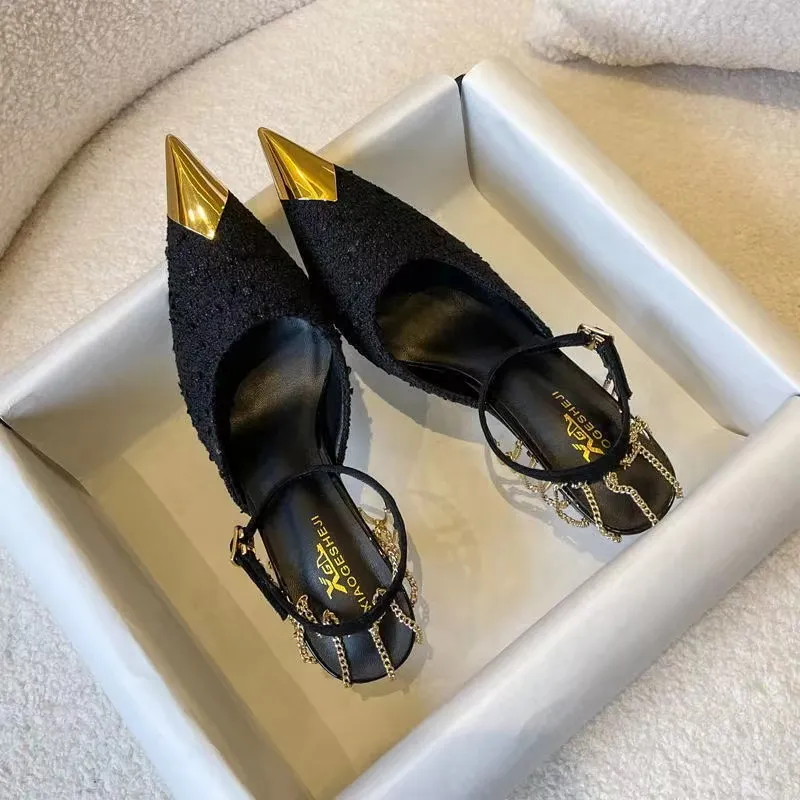 2022 SANDALIAS DE TACóN ALTO PARA MUJER, PIEL DE OVEJA DE CRISTAL, TACONES ALTOS, SANDALIA CON PUNTA EN PICO, 3540
