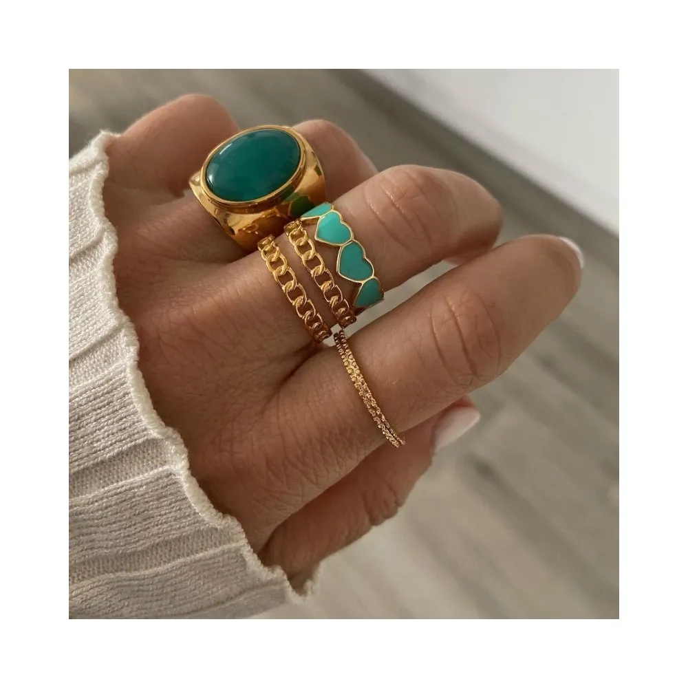 Anillo Sadie Calcedonia Oro
