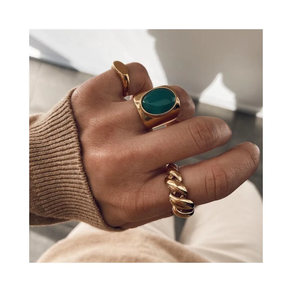 Anillo Sadie Calcedonia Oro