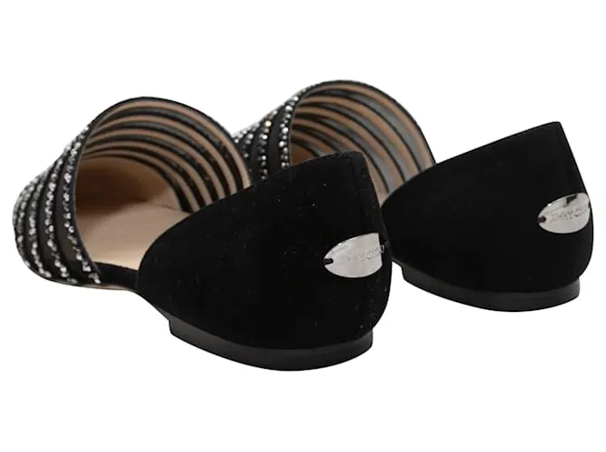 Bailarinas d'Orsay de malla y strass Jimmy Choo negras talla 37,5 Negro 