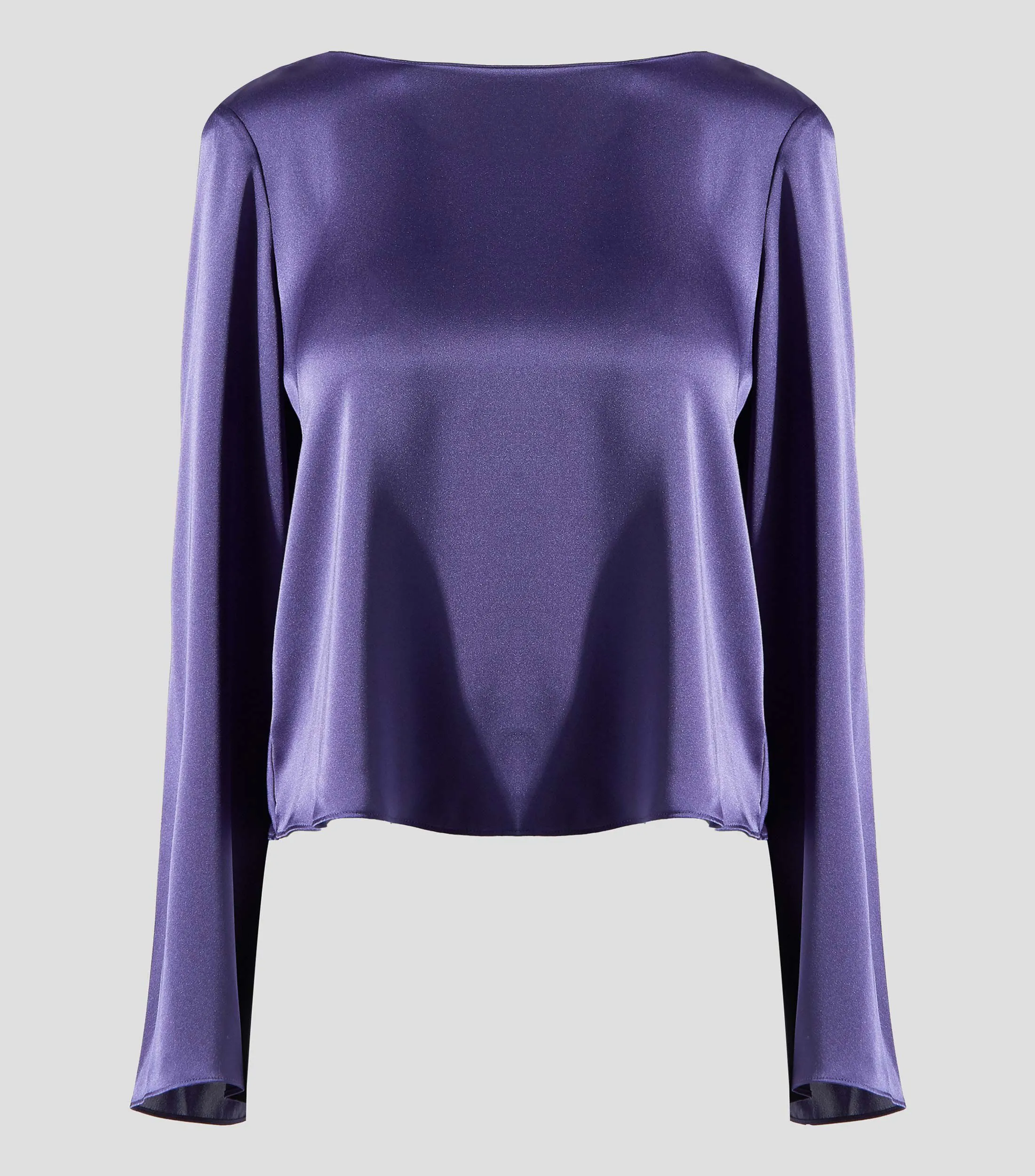 BCBGMAXAZRIA Blusa lisa de manga larga Mujer