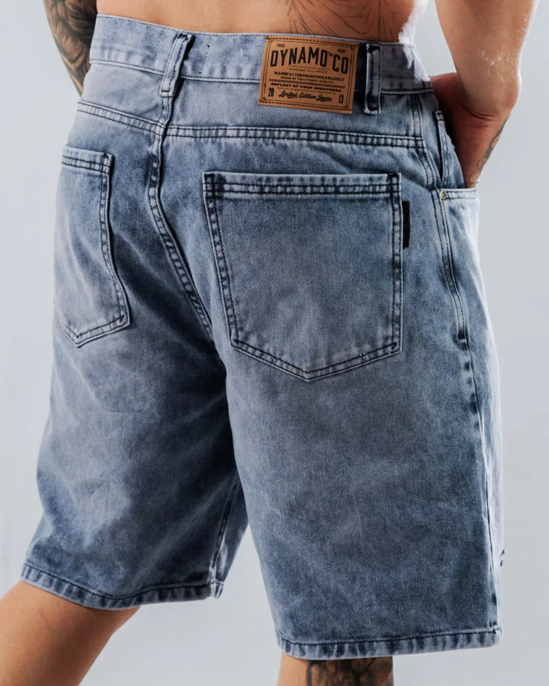 Bermuda Regular Para Hombre Azul Con Rotos