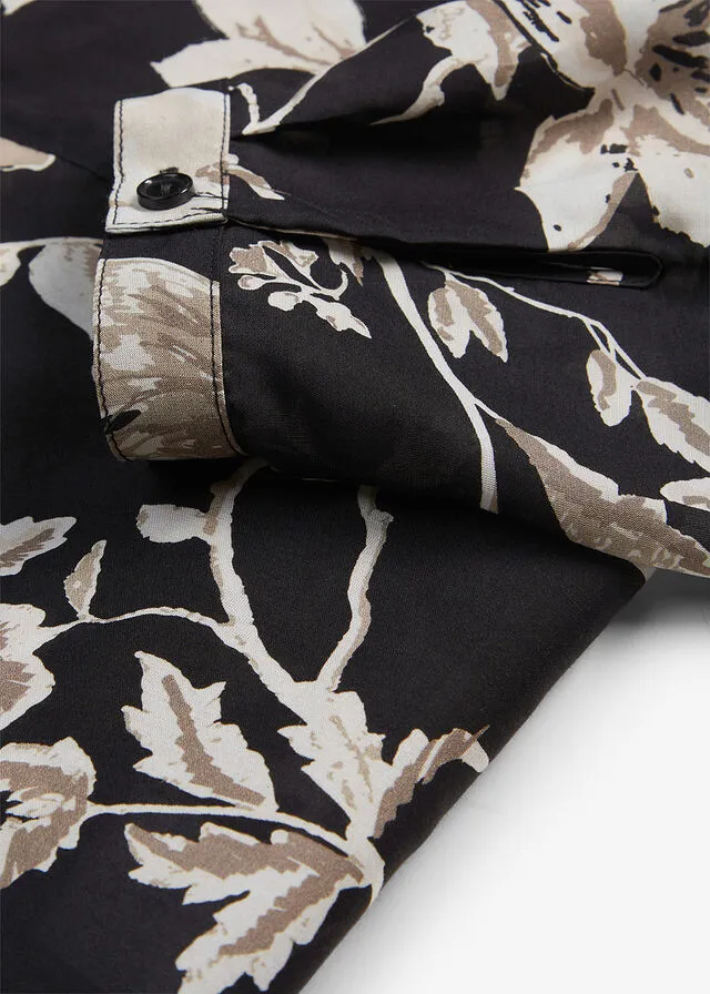 BLUSA NEGROGRIS GUIJARRO DE FLORES