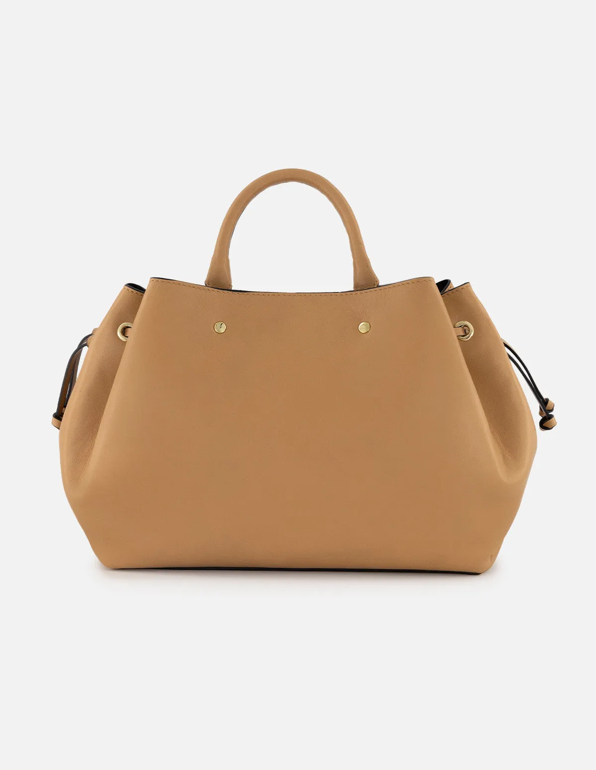 Bolso de mano de piel napa para mujer color cuero