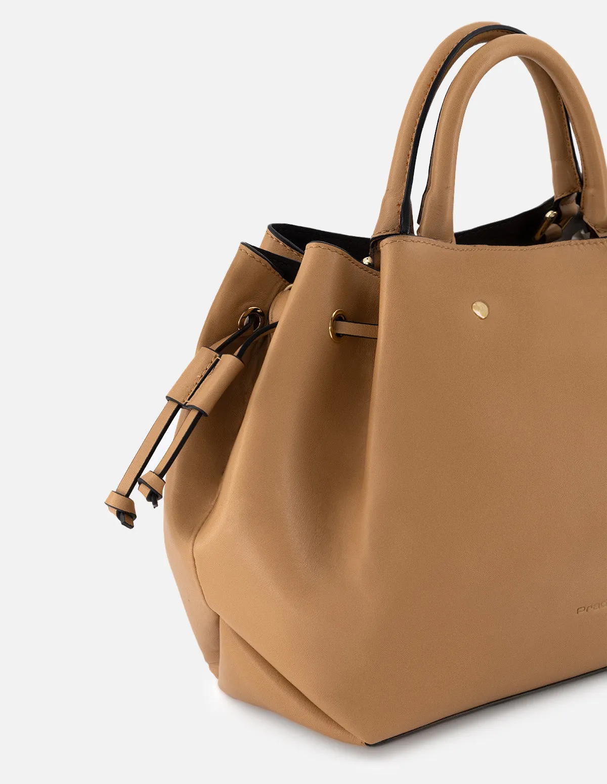 Bolso de mano de piel napa para mujer color cuero