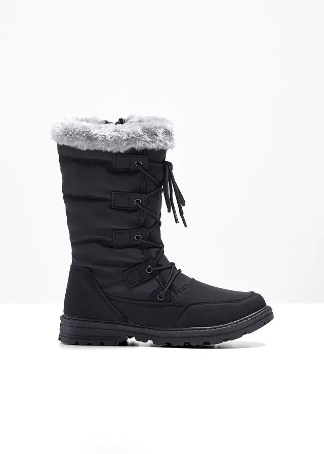 Botas de cordones para invierno Negro