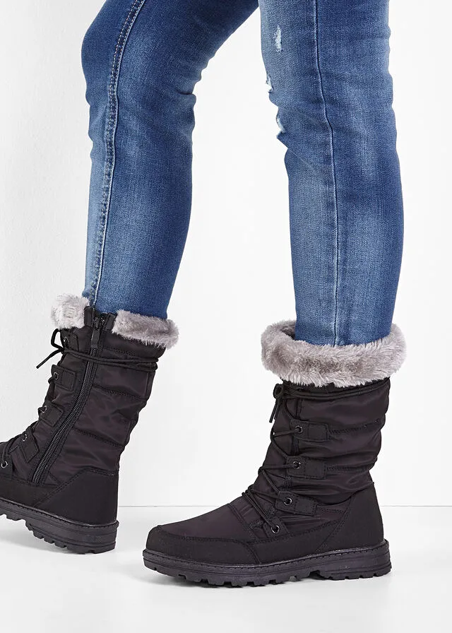 Botas de cordones para invierno Negro