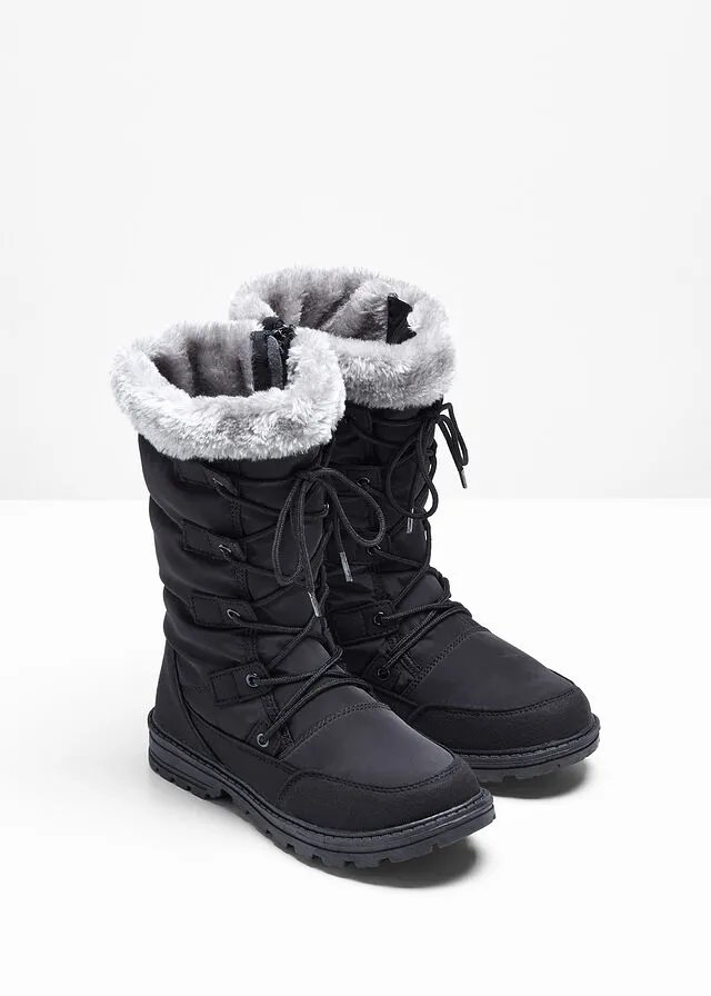Botas de cordones para invierno Negro