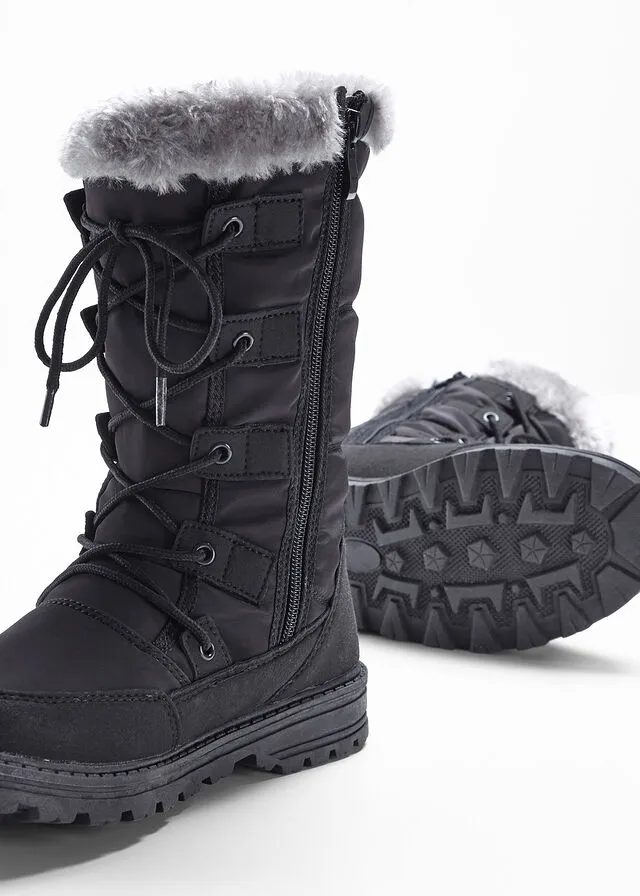 Botas de cordones para invierno Negro