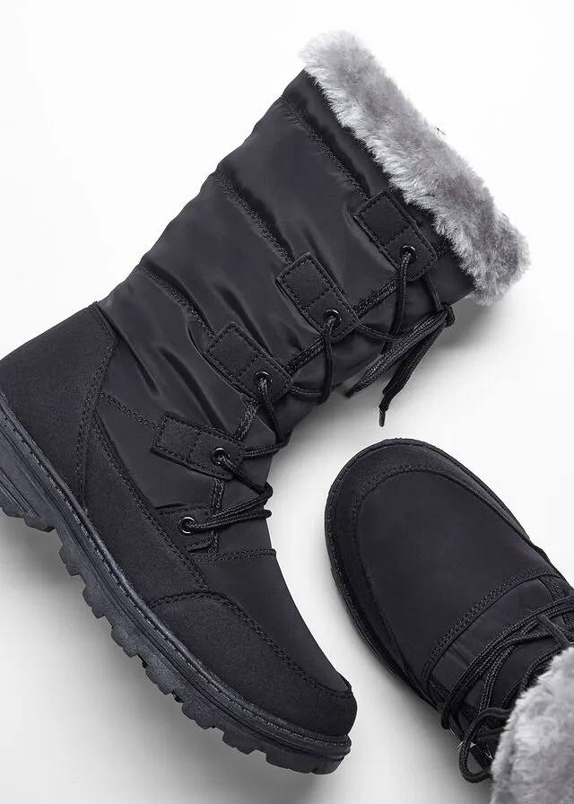 Botas de cordones para invierno Negro