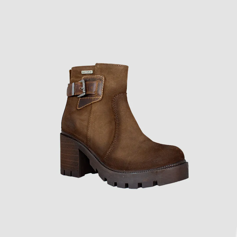 BOTINES PARA MUJER MUNIL CUERO CAFE