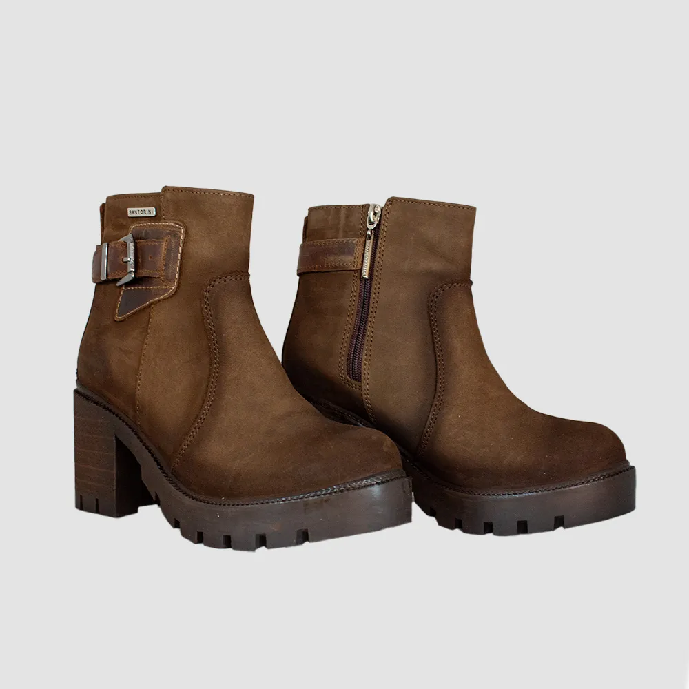 BOTINES PARA MUJER MUNIL CUERO CAFE