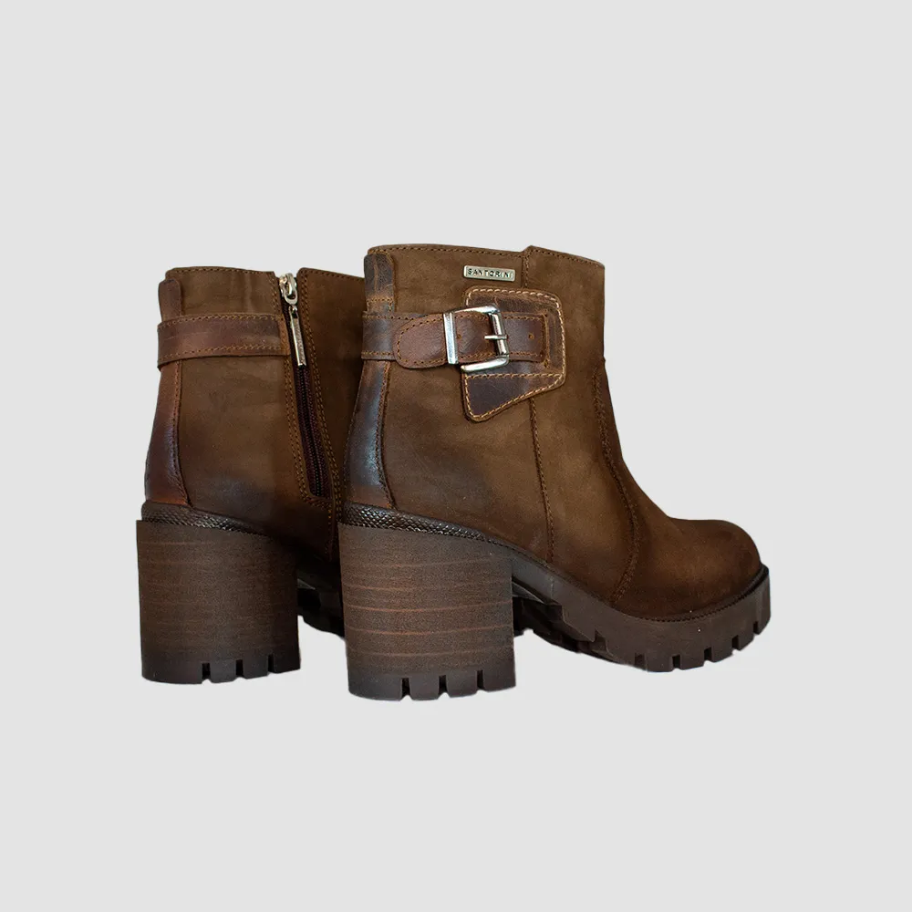 BOTINES PARA MUJER MUNIL CUERO CAFE