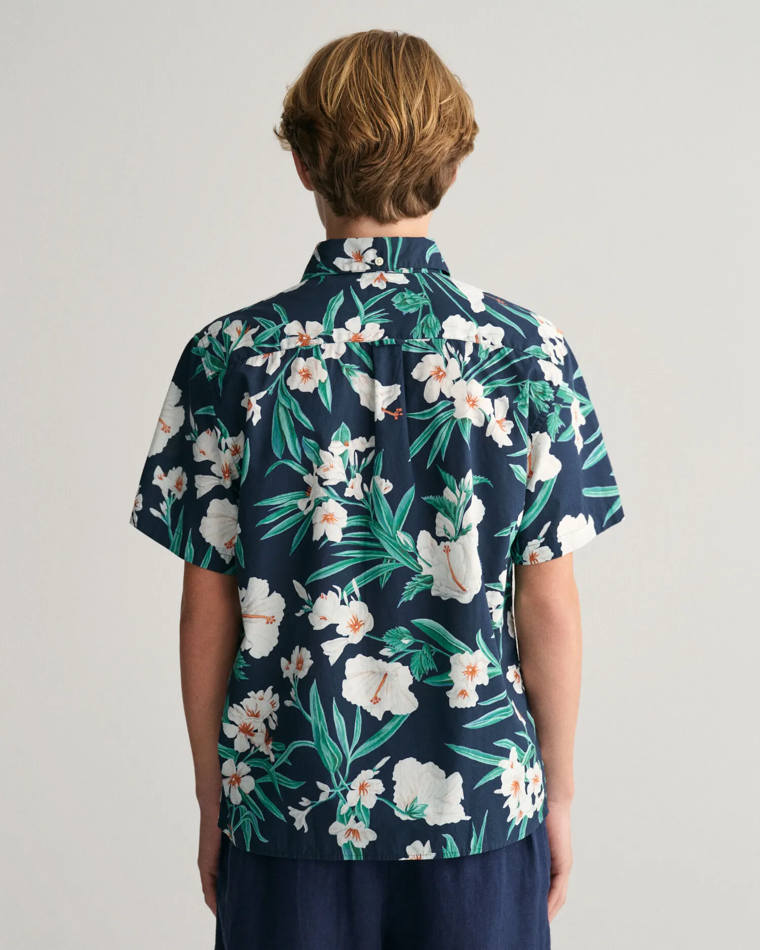 Camisa de manga corta de algodón con estampado de adelfas Teens