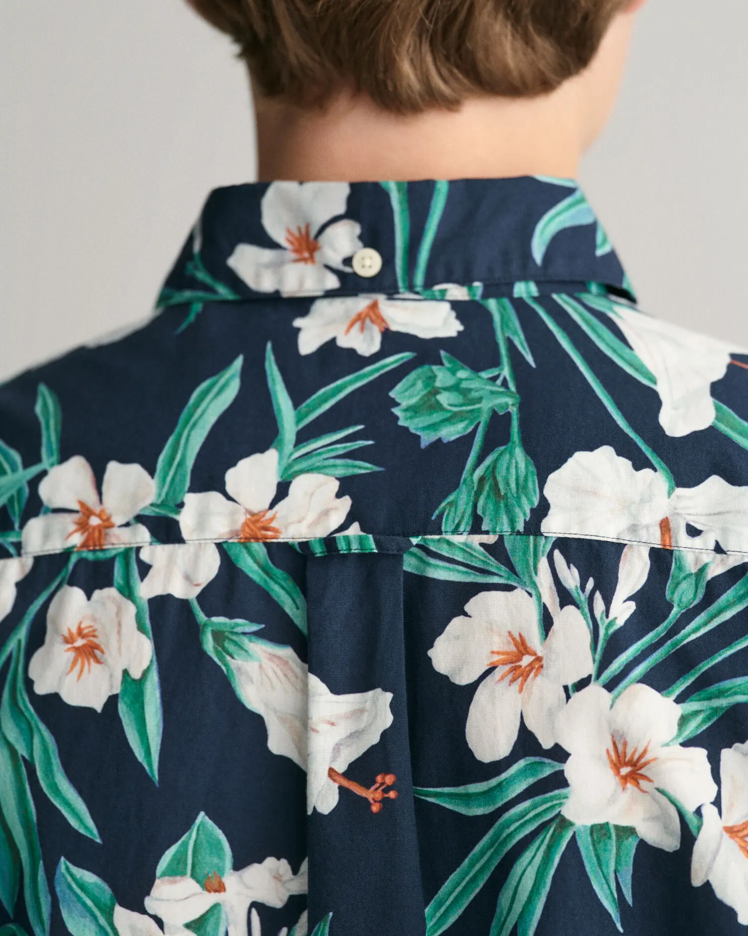 Camisa de manga corta de algodón con estampado de adelfas Teens