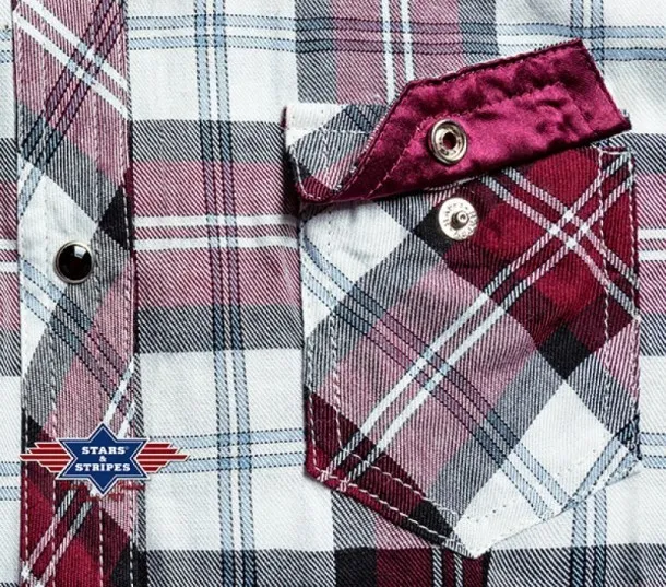 Camisa moda western para mujer a cuadros con mosaicos nativo americanos bordados