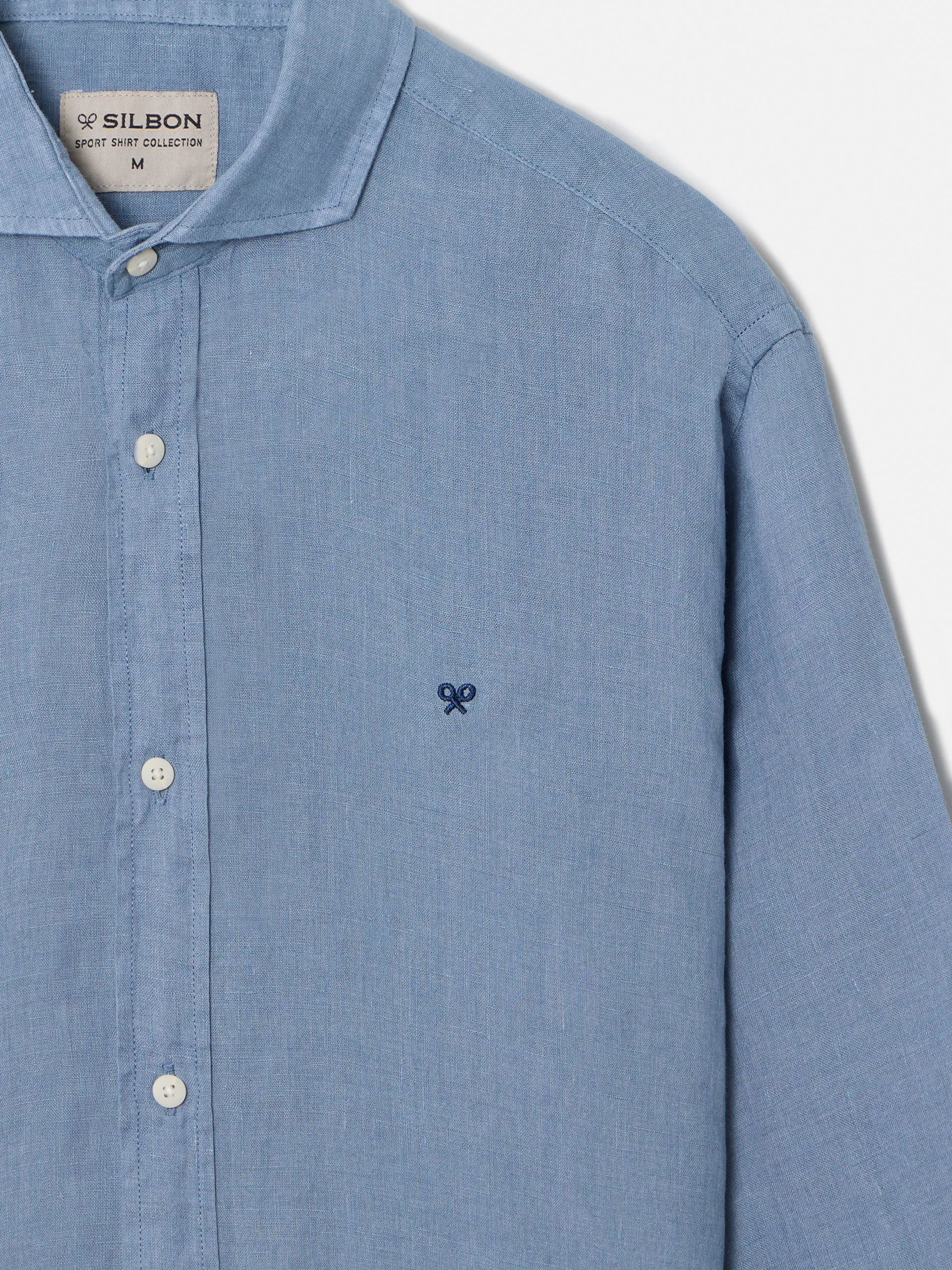 Camisa sport linen azul indigo