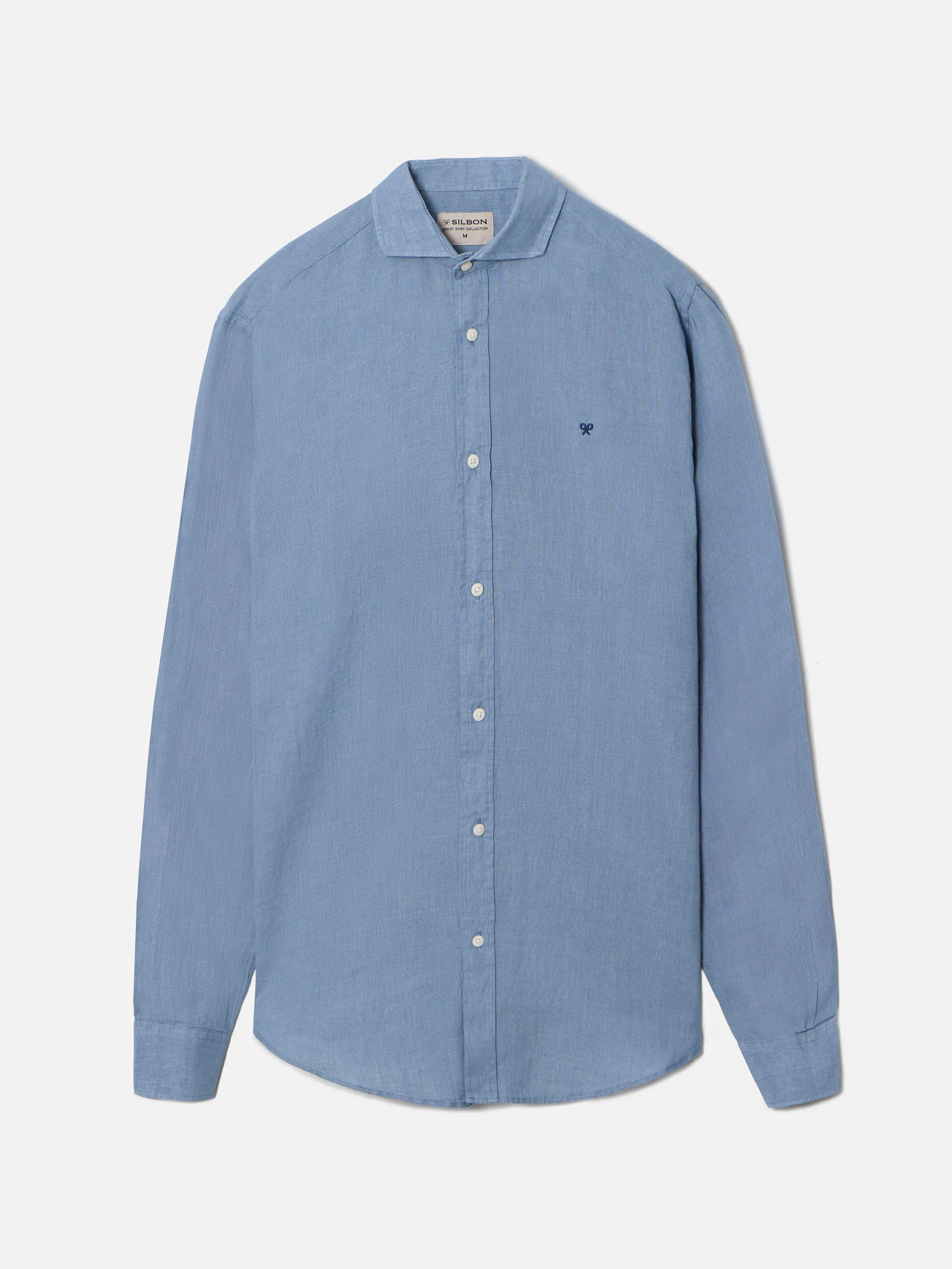 Camisa sport linen azul indigo