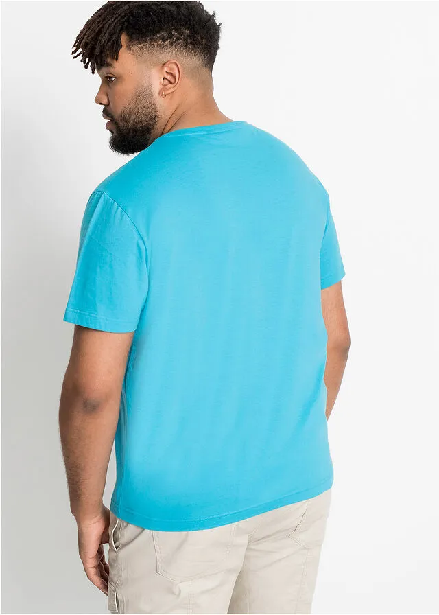 Camiseta (2 unidades) Turquesa estampado + azul oscuro