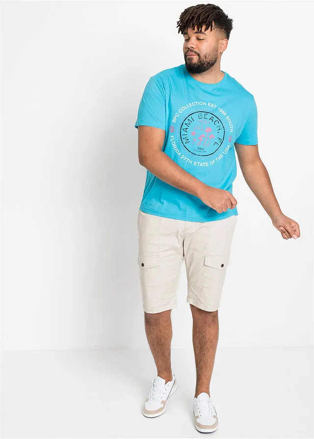 Camiseta (2 unidades) Turquesa estampado + azul oscuro