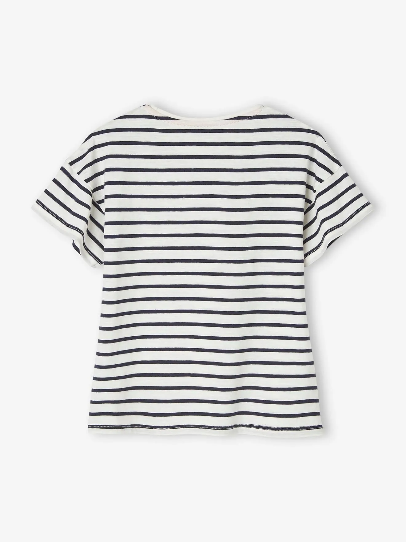 Camiseta con motivo con flecos y detalles irisados para niña