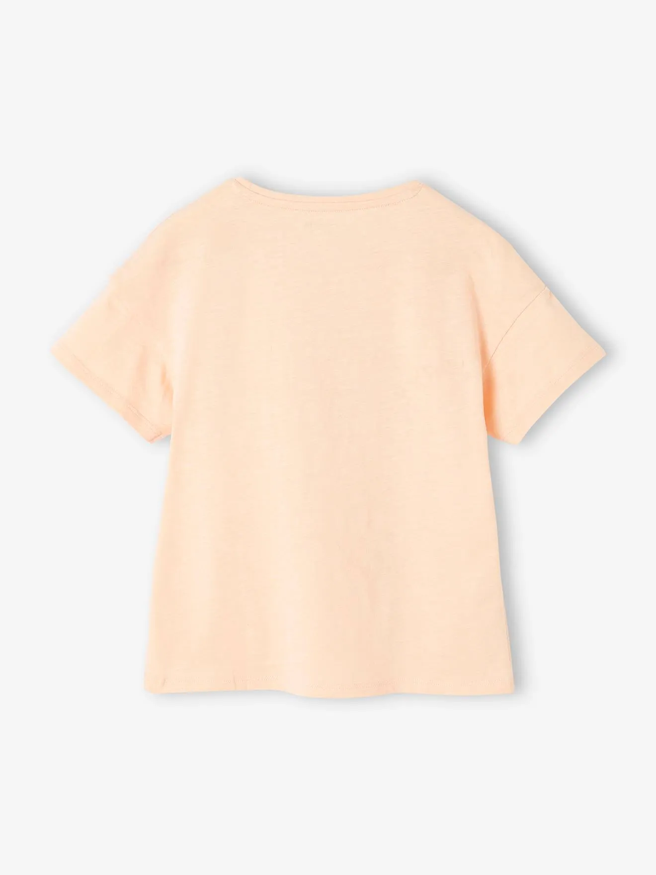 Camiseta con motivo con flecos y detalles irisados para niña