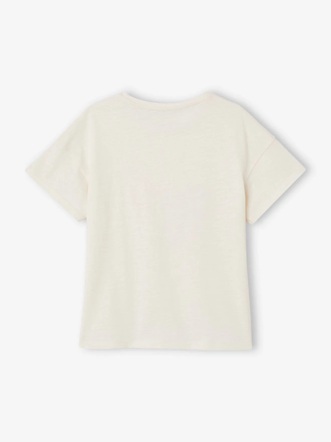 Camiseta con motivo con flecos y detalles irisados para niña