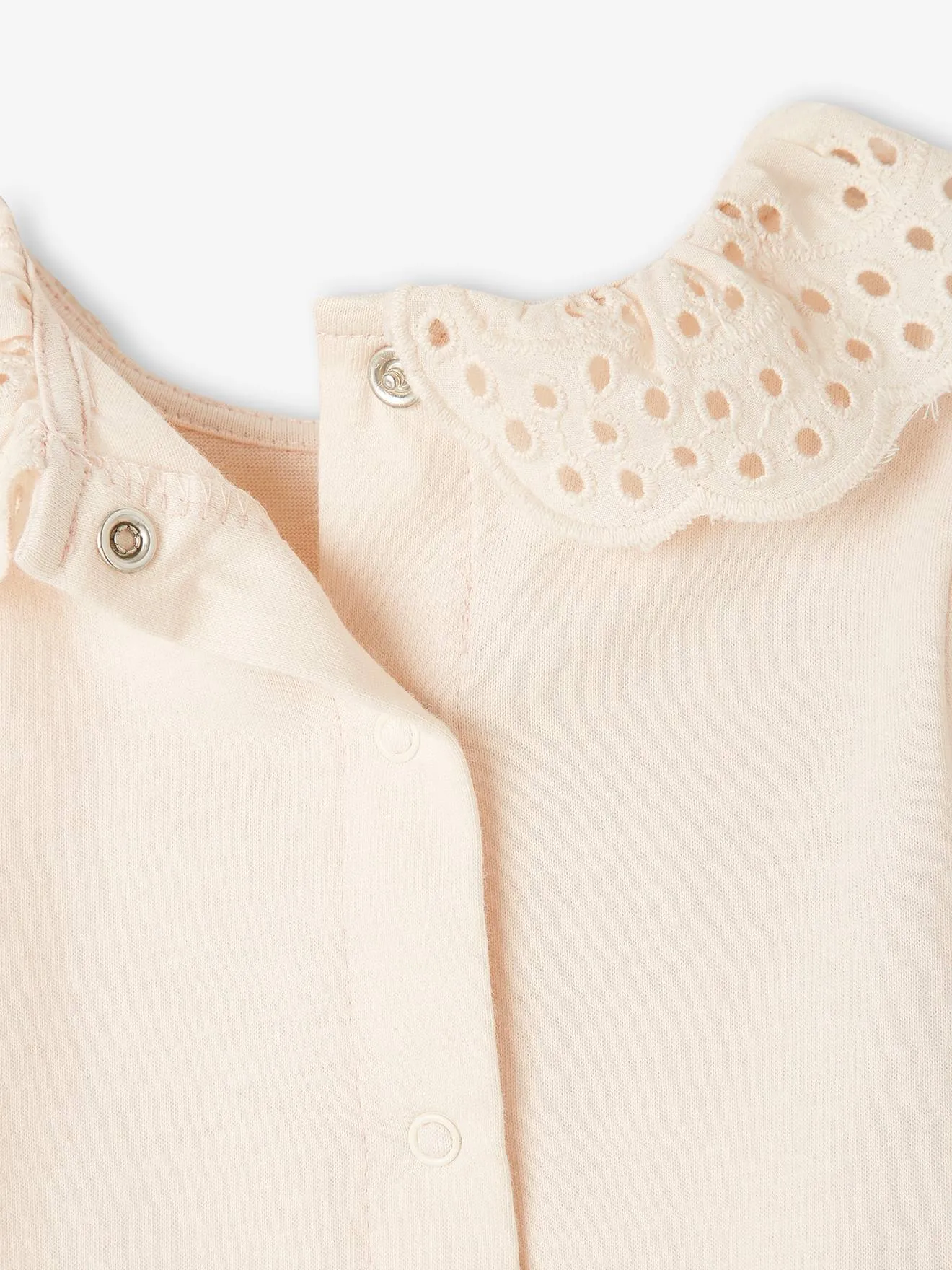 Camiseta de manga larga con cuello bordado, bebé