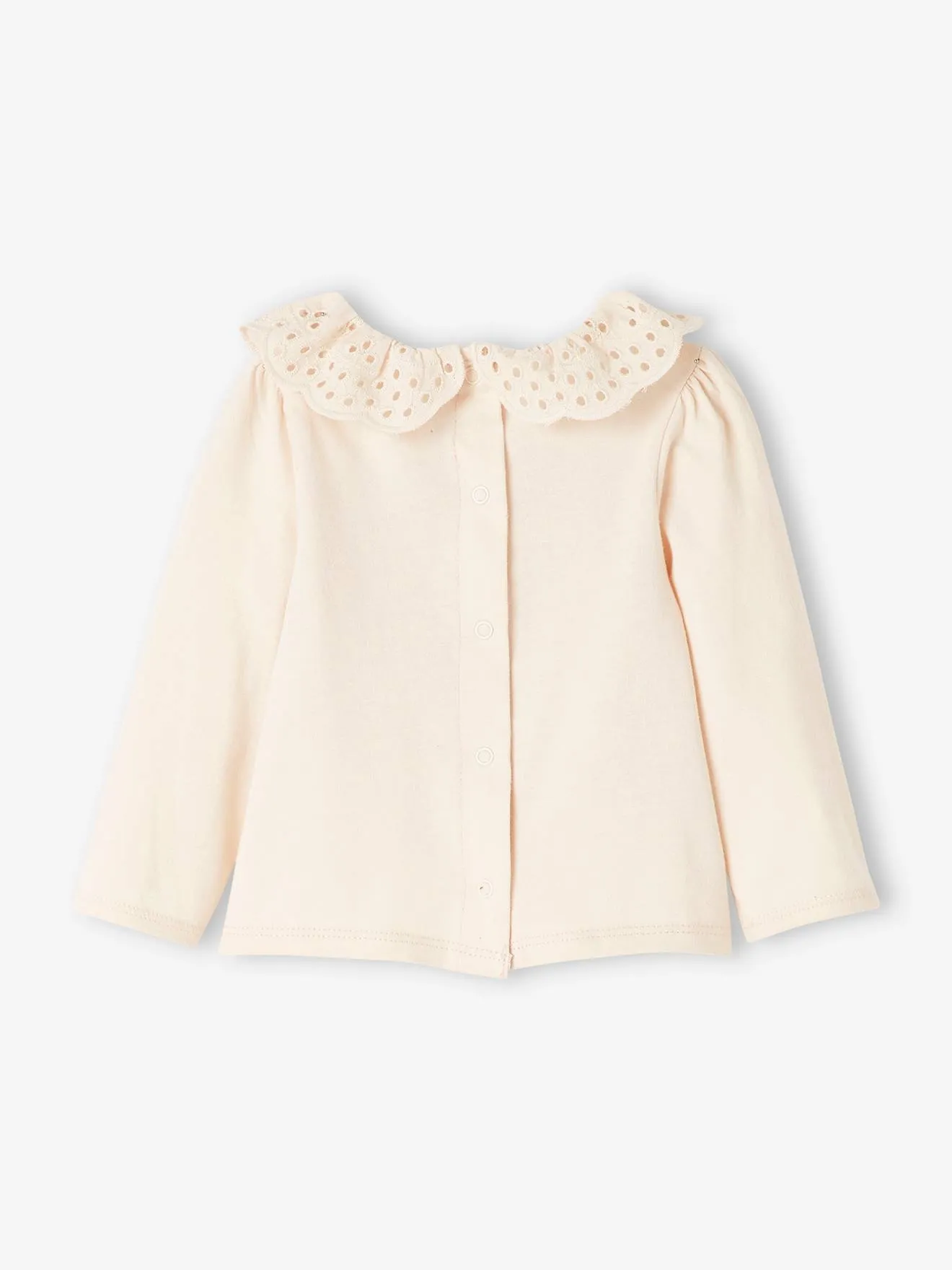 Camiseta de manga larga con cuello bordado, bebé