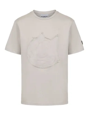 Camiseta gris con parche de gato Félix