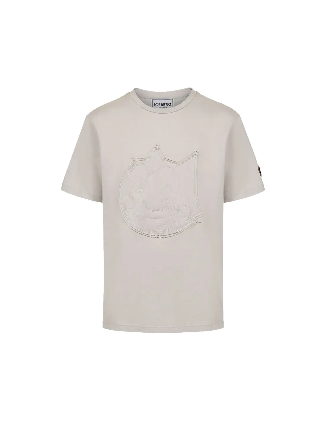 Camiseta gris con parche de gato Félix