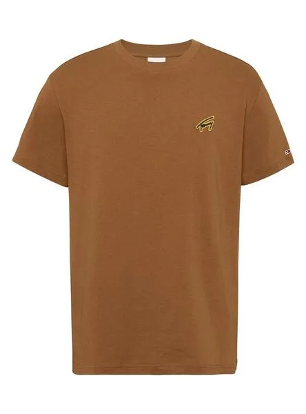 Camiseta Tommy Jeans Gold Signature Marrón Hombre