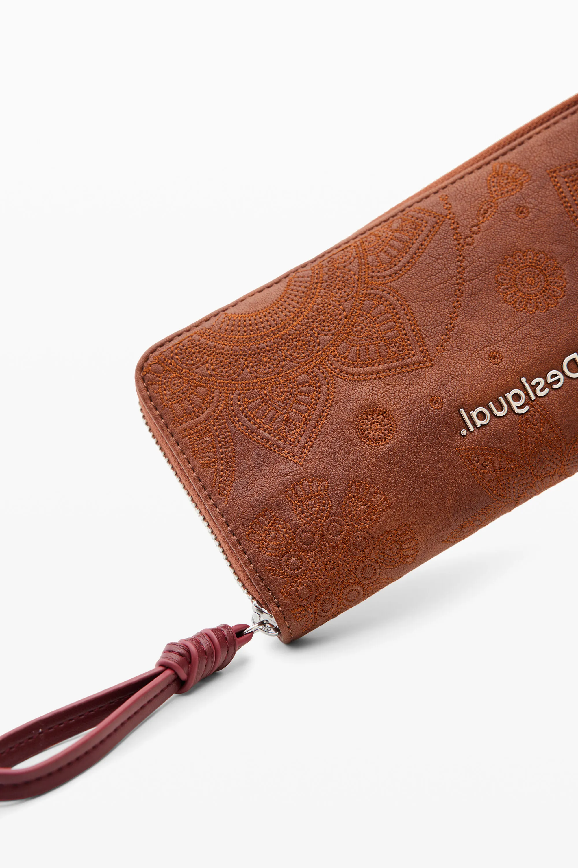 Cartera grande bordado flores