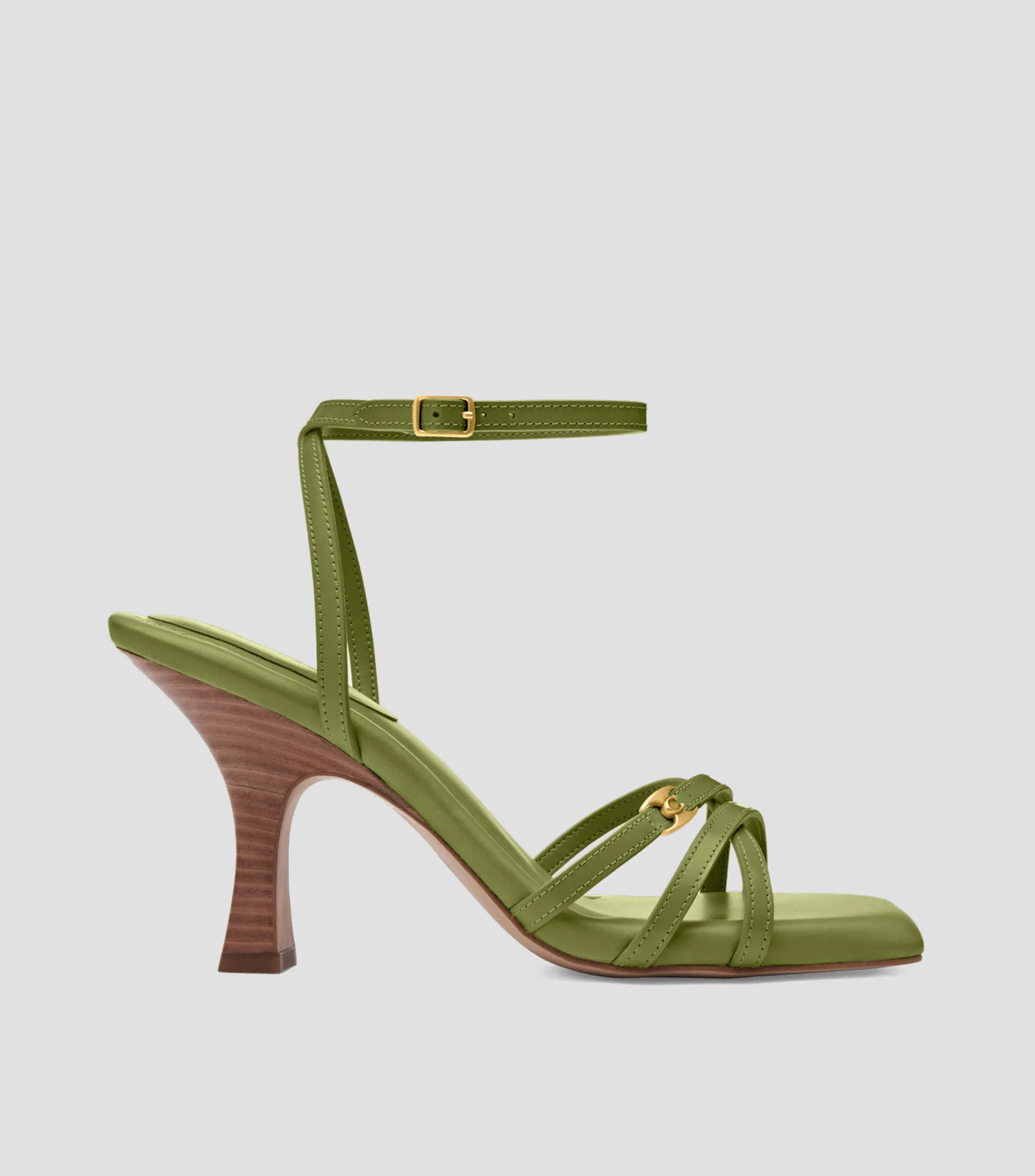 Coach Sandalias de pulsera Kelsey con tacón alto en piel Mujer