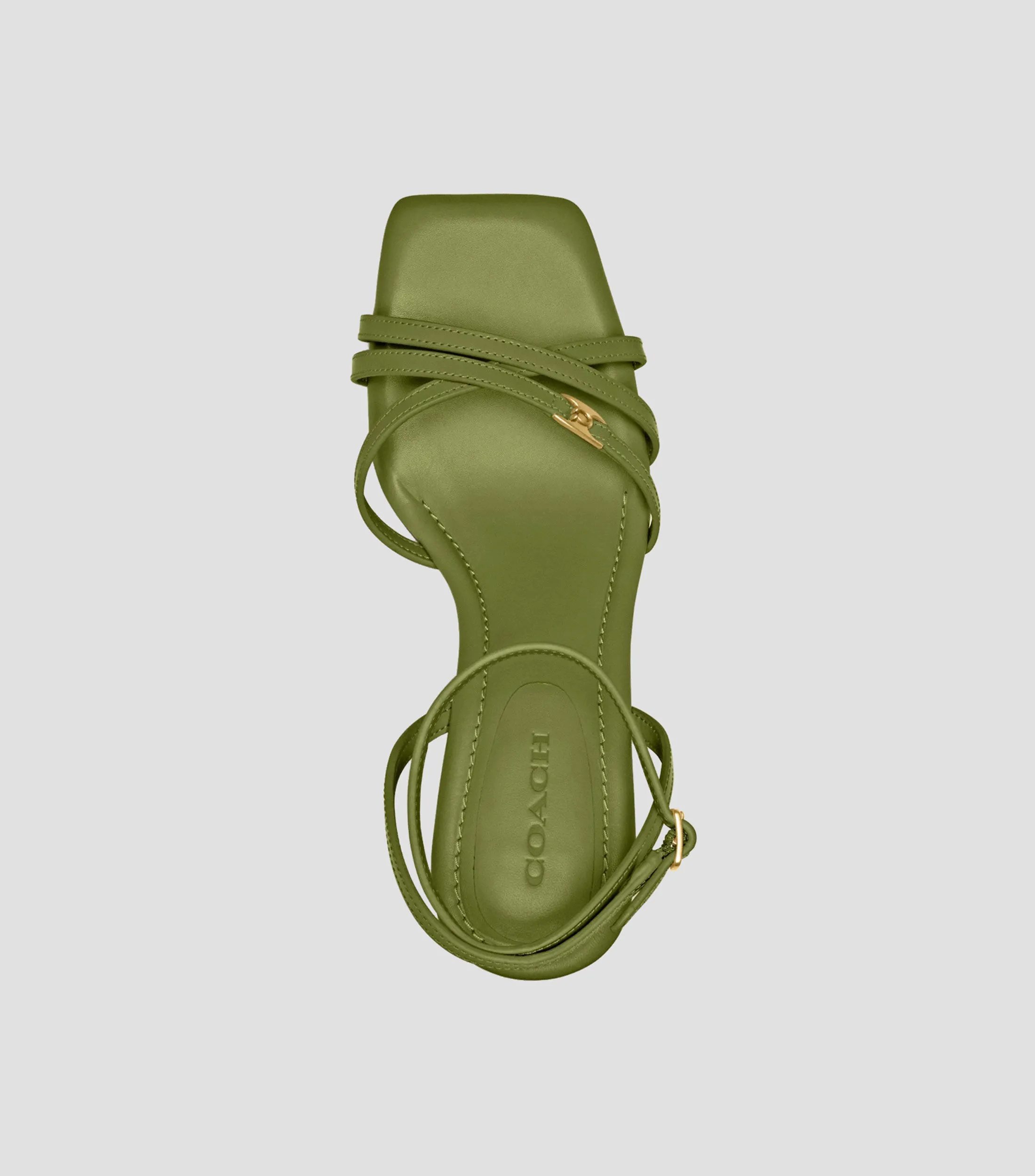 Coach Sandalias de pulsera Kelsey con tacón alto en piel Mujer