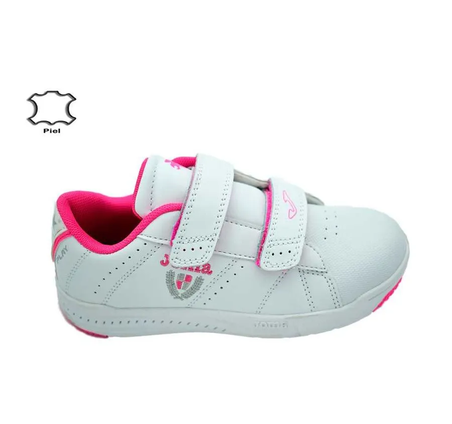 DEPORTIVO JOMA WPLAYW2142V PARA NIÑOS PLAY JR 2142 BLANCO/FUXIA CON DOBLE VELCRO Y PLANTILLA DE PIEL 26714