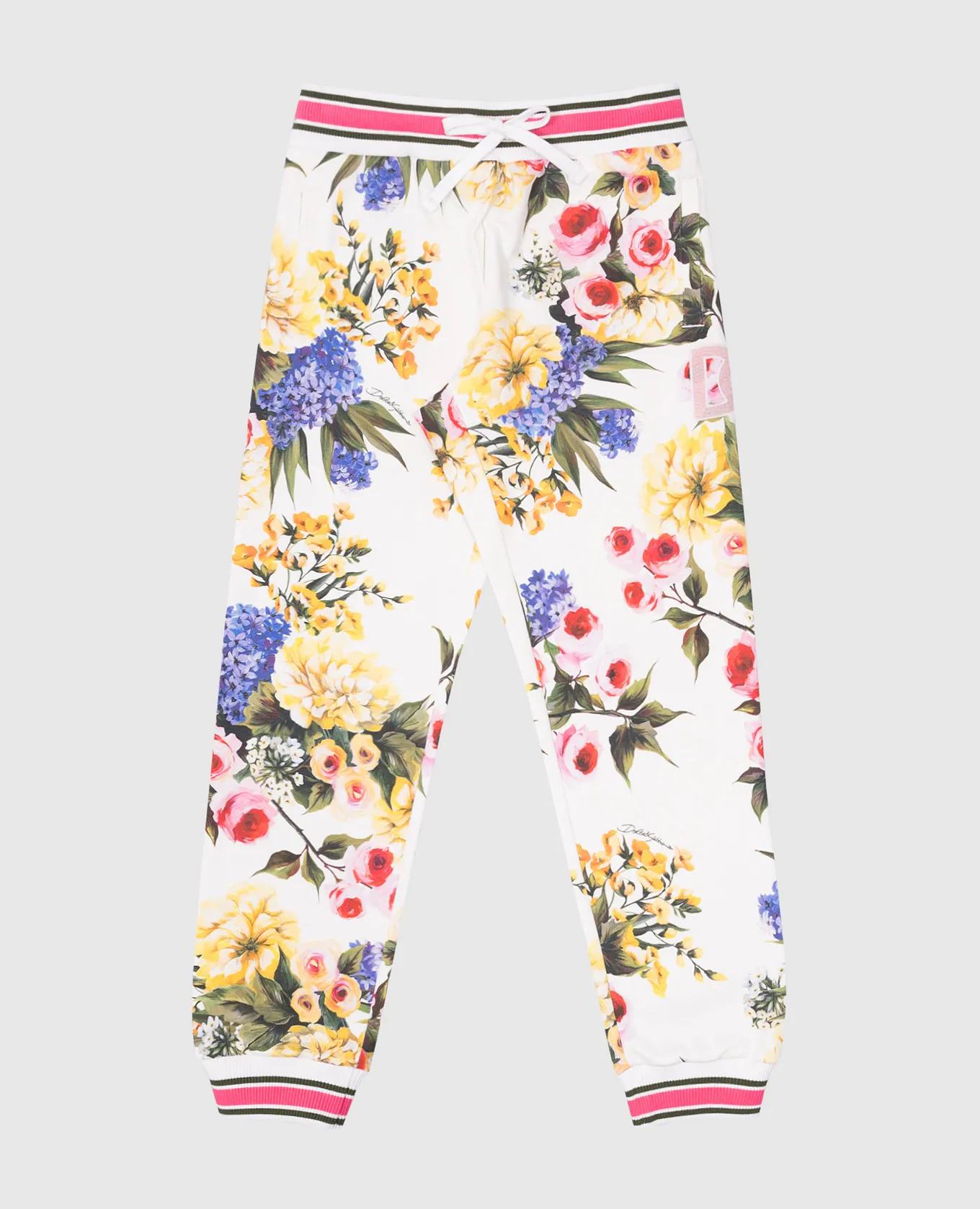 Dolce&Gabbana Children's white joggers in a floral print