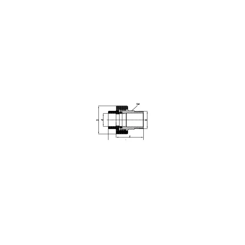 ENTROQUE RECTO RM CON CUELLO HEXAGONAL  AQUATHERM