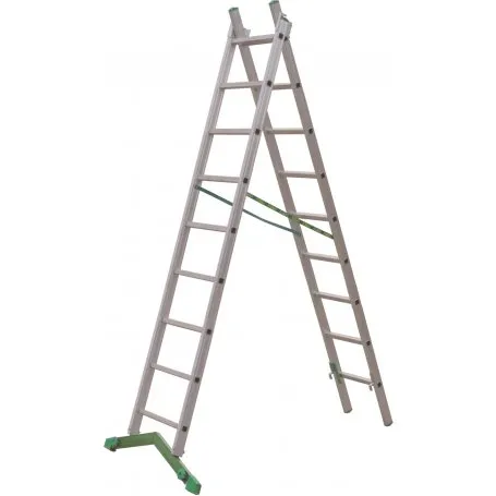 ESCALERA DE ALUMINIO MULTIUSOS 2 TRAMOS 9+9 PELDAñOS PLABELL PI209