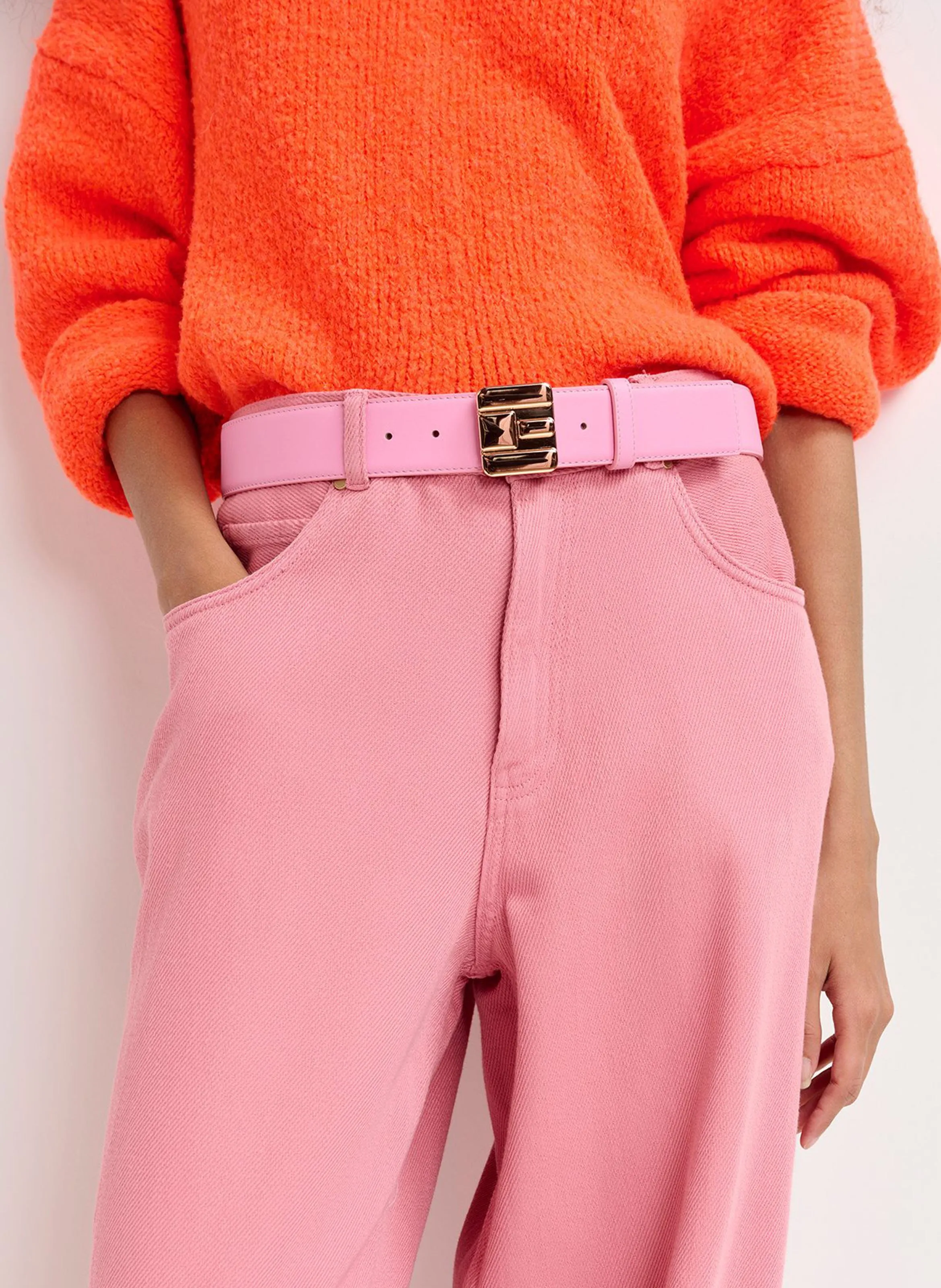 ESSENTIEL ANTWERP GINORMOUS  VAQUERO ANCHO DE ALGODóN EN ROSA