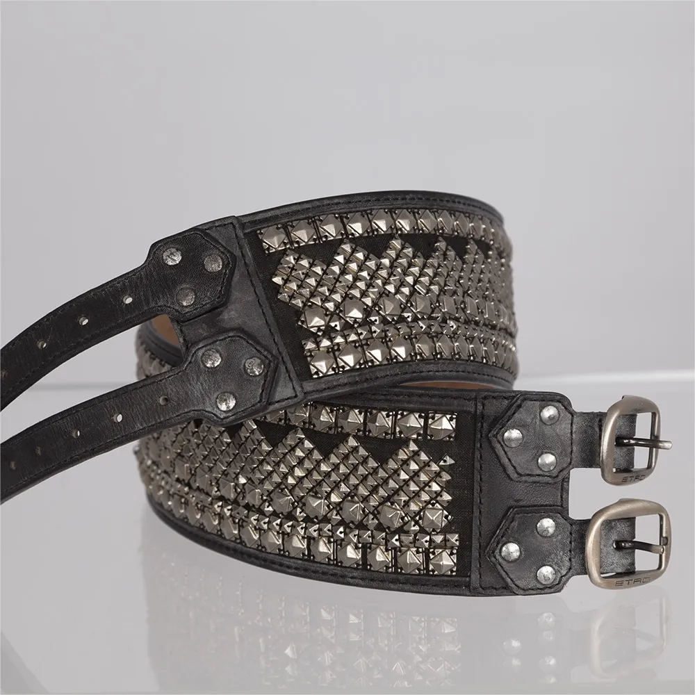 Etro Cinturón Negro Tachuelas T 75