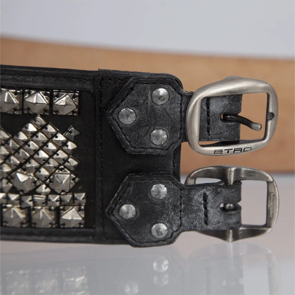 Etro Cinturón Negro Tachuelas T 75
