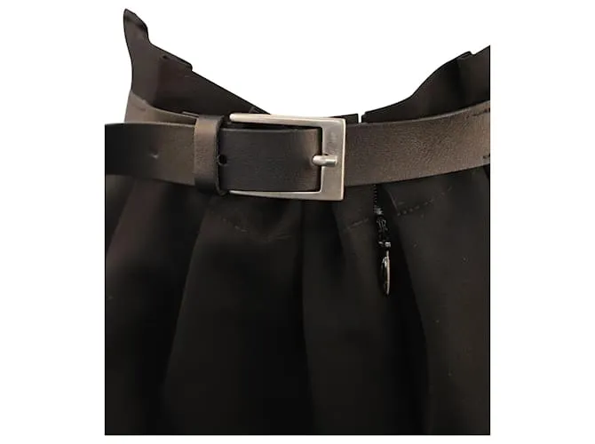 Falda plisada con cinturón en lana negra de Viktor & Rolf Negro 