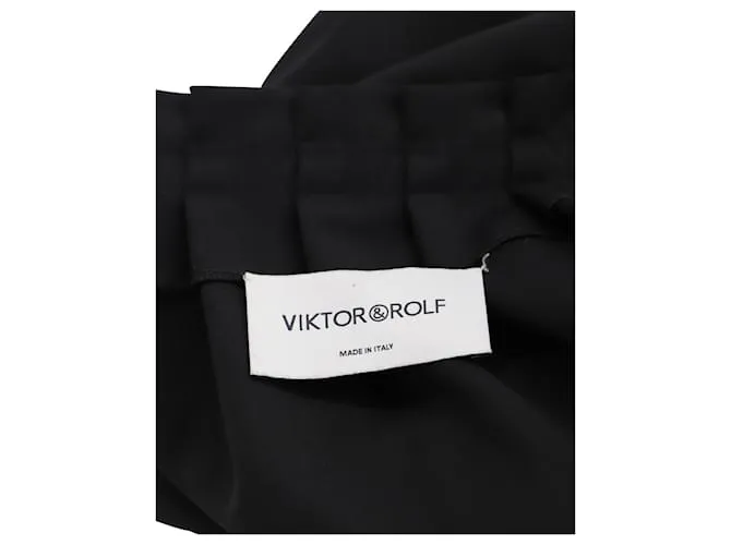 Falda plisada con cinturón en lana negra de Viktor & Rolf Negro 