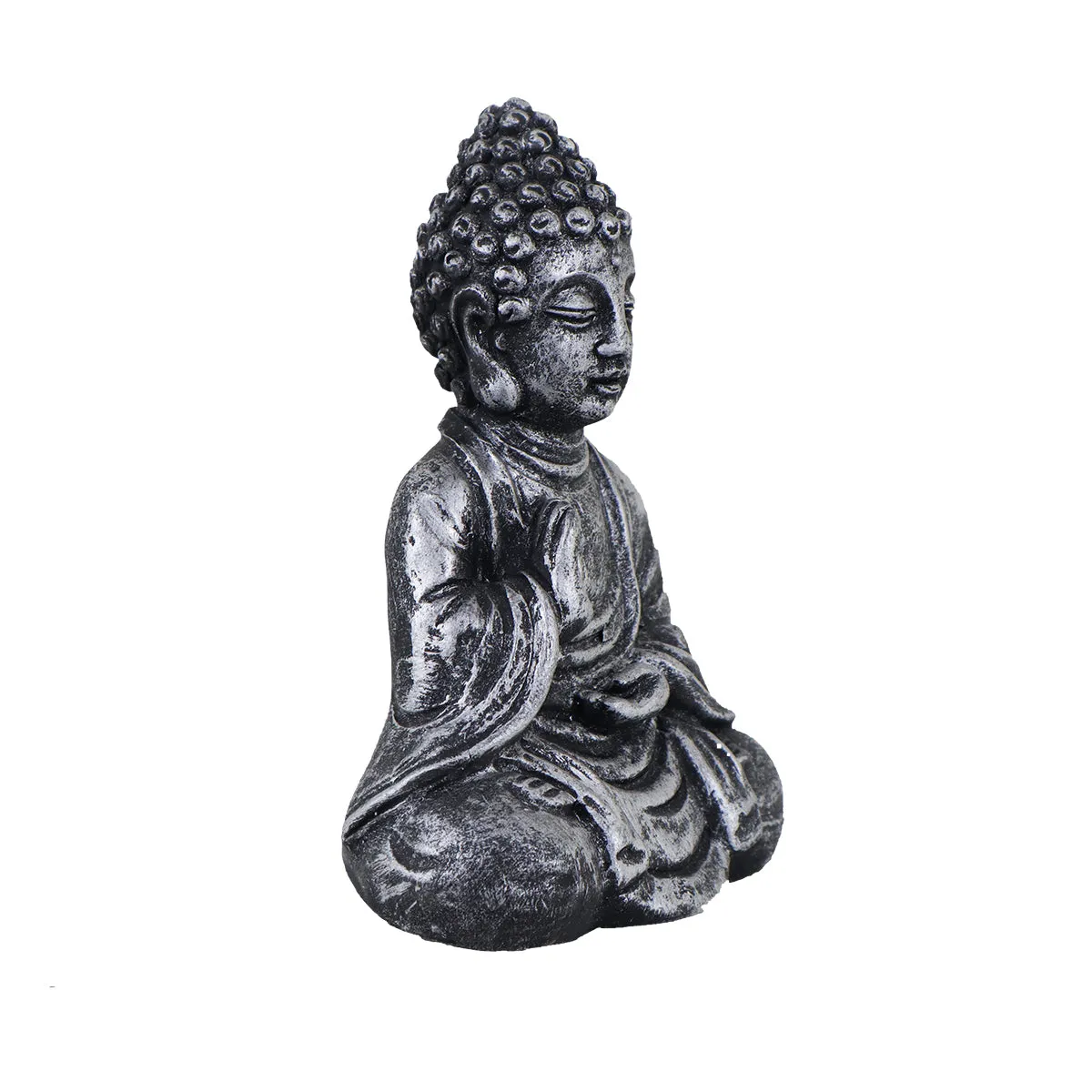 Figura Decorativa de Buda Meditando, color Plata