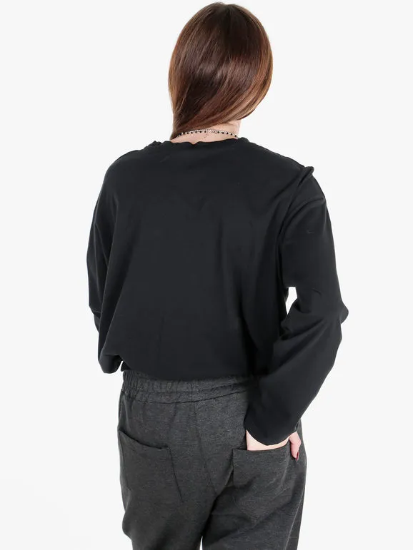 Gioya Camiseta oversize de mujer de algodón de manga larga