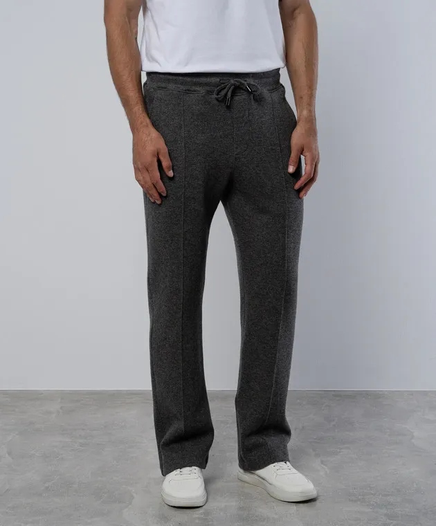 ISAIA Gray sweatpants made of cashmere