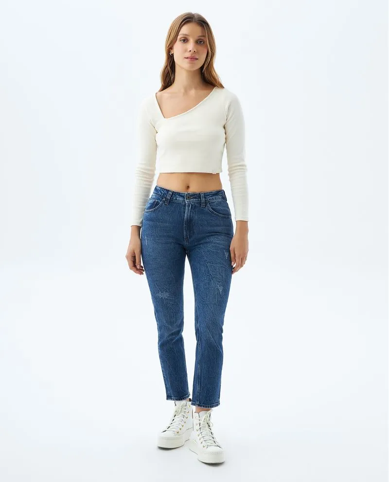 Jean Boyfriend con desgaste para mujer