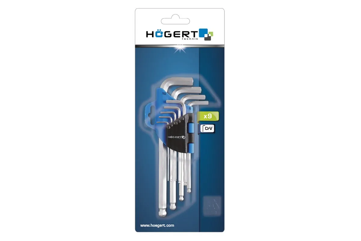 Llaves hexagonaes de bola, CrV, 9 uds