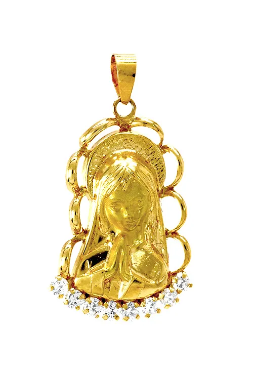 Medalla Primera Comunión Virgen Niña oro 18 ktes 052_VIRG2